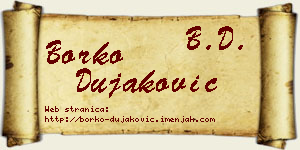 Borko Dujaković vizit kartica